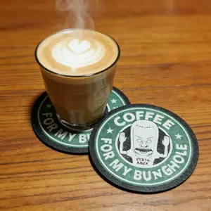 "Coffee For My Bunghole" Funny 3D Printed Coffee Coaster, Novelty Drink Coaster for Home Kitchen Decor, Non-Slip Table Cup Mat, Cool Gag Gift for Coffee Lover, Fun Desk Accessory, Unique Bar Decor, Prank Gift for Adults, Decorative Cup Coaster for Mug