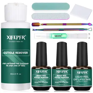 Gel Nail Polish Remover Set, Nail Polish Remover with Nail File & Nail Buffer, Nail Art Remover Tool for Home Use, Nail Products