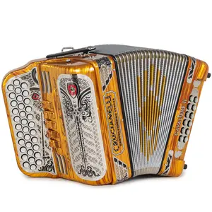 Crucianelli Cavaliere II Acordeón Ultra Compacto 5 Registros Fa Madera Celuloide con Negro