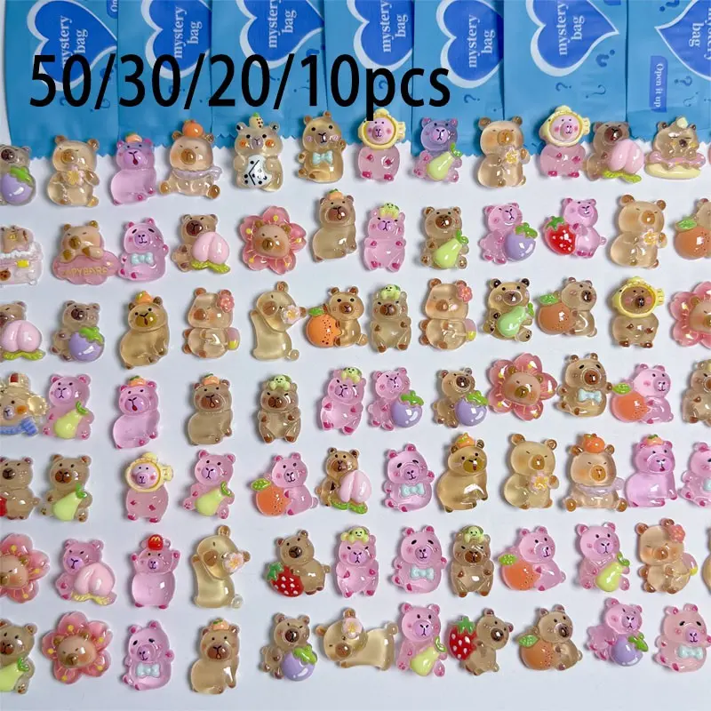 50/30/20/10pcs Resin DIY Accessories Set, Diy Beading Accessories, Beads Charms, DIY Craft Embellishments, Cute Adorable Miniature Decorations for Home & Crafting, Random Colors & Styles, Perfect for School Activities & Gifts, DIY Kits