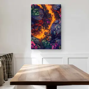 MWW C1MP2030KTOPHX 20x30 in. Black Metal Hot River Artistic Print - Colorful Multi-Reflection, Accent Wall, Decorative Metallic, Drywall-Friendly Wall Art for Home Decor, Artistic Prints, Colorful Multi-Reflection Prints