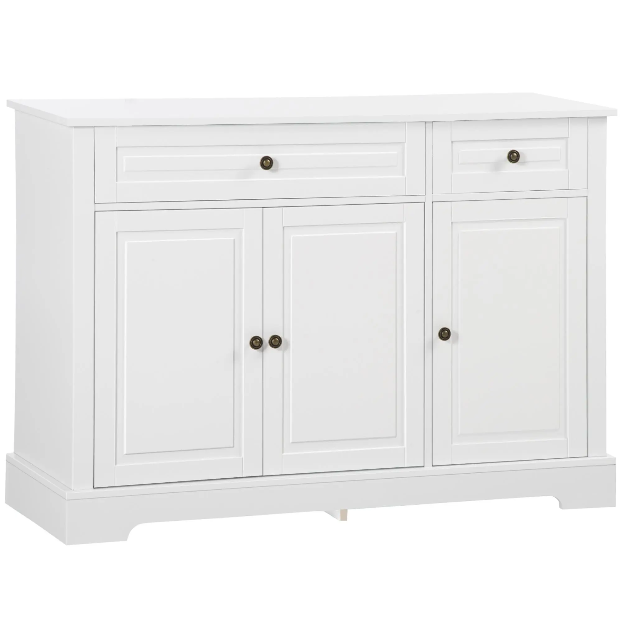 HOMCOM Sideboard Buffet Cabinet, Modern Accent Cabinet with 2 Drawers and Adjustable Shelves, Entryway Cabinet, Gray