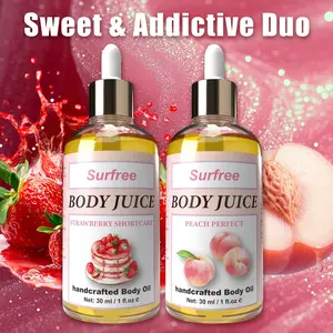 Moisturizing Body Oil with Strawberry Peach Aroma – Quick Absorb, Non‑Sticky Hydration & Skin Glow, Long‑Lasting Softness, Christmas & Holiday Gift