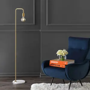 JONATHAN Y Scribble Glam Modern Dimmable Metal Integrated LED Floor Lamp; for Living Room,Bedroom, Kitchen, Office