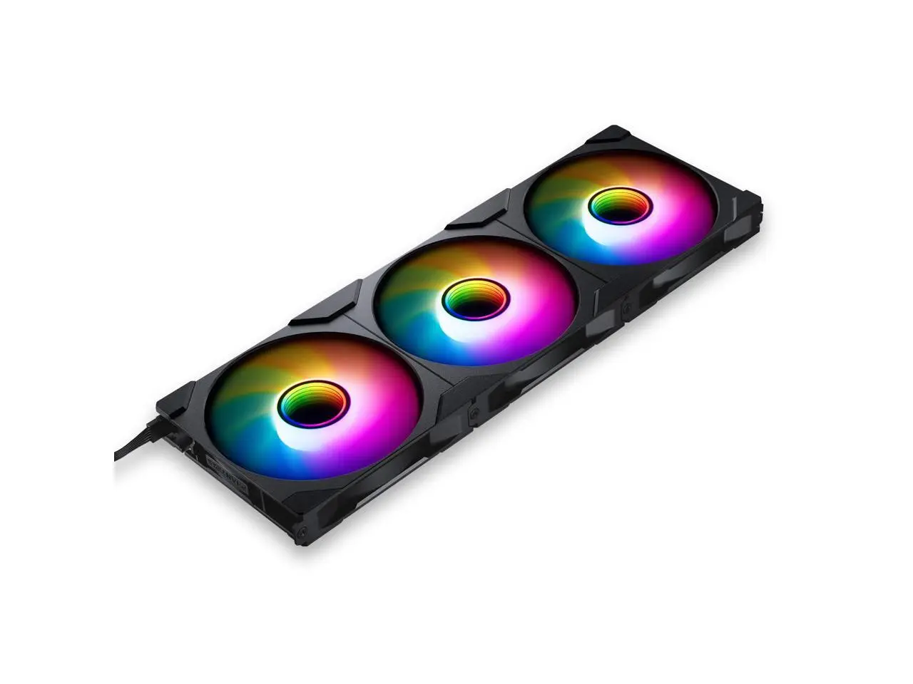 Phanteks M25-140 Gen2 Reversed Blade Triple Pack, 3x 140mm ARGB High Performance Cooling Fans, Daisy-chain Unified Fan Frame, Infinity Mirror hub, single cable connection, Black