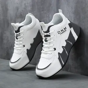 DNMFashion Men's Stylish Lace-Up Sports Running Shoes with Striped Colorblock Design for Excellent Grip Comfort and Breathability Ideal for Outdoor Activities Skate Hiking Sporty Casual Style