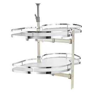 【Summervibes】VEVOR Swing Right Blind Corner Cabinet, Pull Out Organizer for 36 inch Width Blind Cabinet, 2 Tier Height Adjustable Swing Tray, Soft Close Kitchen Cloud Blind Organizer, Right Open