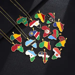 estseller! National Map Flag Pendant Necklace - Stainless Steel Gold/Silver Chain, Unisex Fashion Jewelry | Perfect Christmas Gift for Men & Women