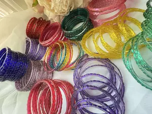 Gold Drop Glass Bangles