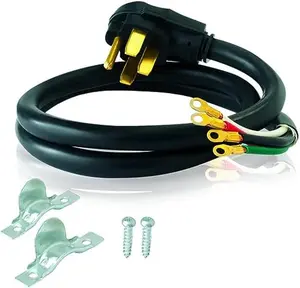 EZ-FLO 61271 Eastman 61253 4-Prong Electric Dryer Cord, 30 Amps, 4 Ft Length, Black