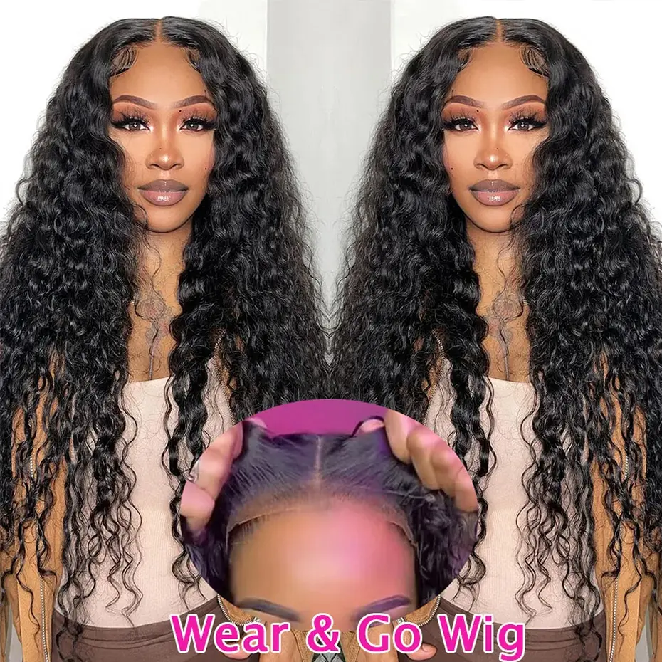 Bling Hair Glueless Wig 7X5 6X4 HD Lace Closure Wigs Human Hair Wear and Go  Wigs Pre Plucked Pre Cut 180% Density Deep Wave 13X6 Lace Front Wigs Human Hair for Women with Bady Hair Deep Curly Wig #TikTokShopBlackFriday