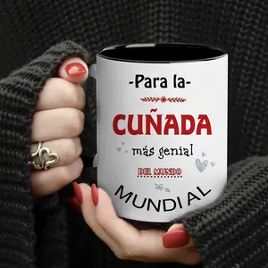 Chic 11.1oz Spanish-Inspired Ceramic Mug with "Para la mi mejor amiga del mundo" Design - Microwave Safe, Durable & Lightweight for Camping, Picnics, Travel - Perfect Gift for Sister-in-Law, Best Friend, Holidays