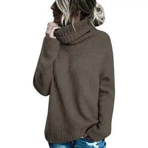 Womens Oversized Turtleneck Pullover Sweater Cable Knit Long Sleeve Jumper Tops