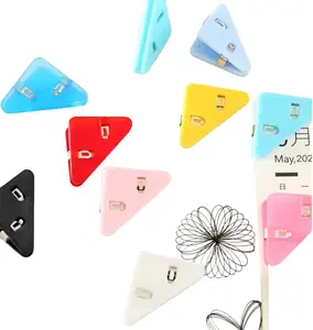 TIKA 20-Piece Assorted Colors Corner Bookmark Clips - Triangle Book & Document Holders to Prevent Curling