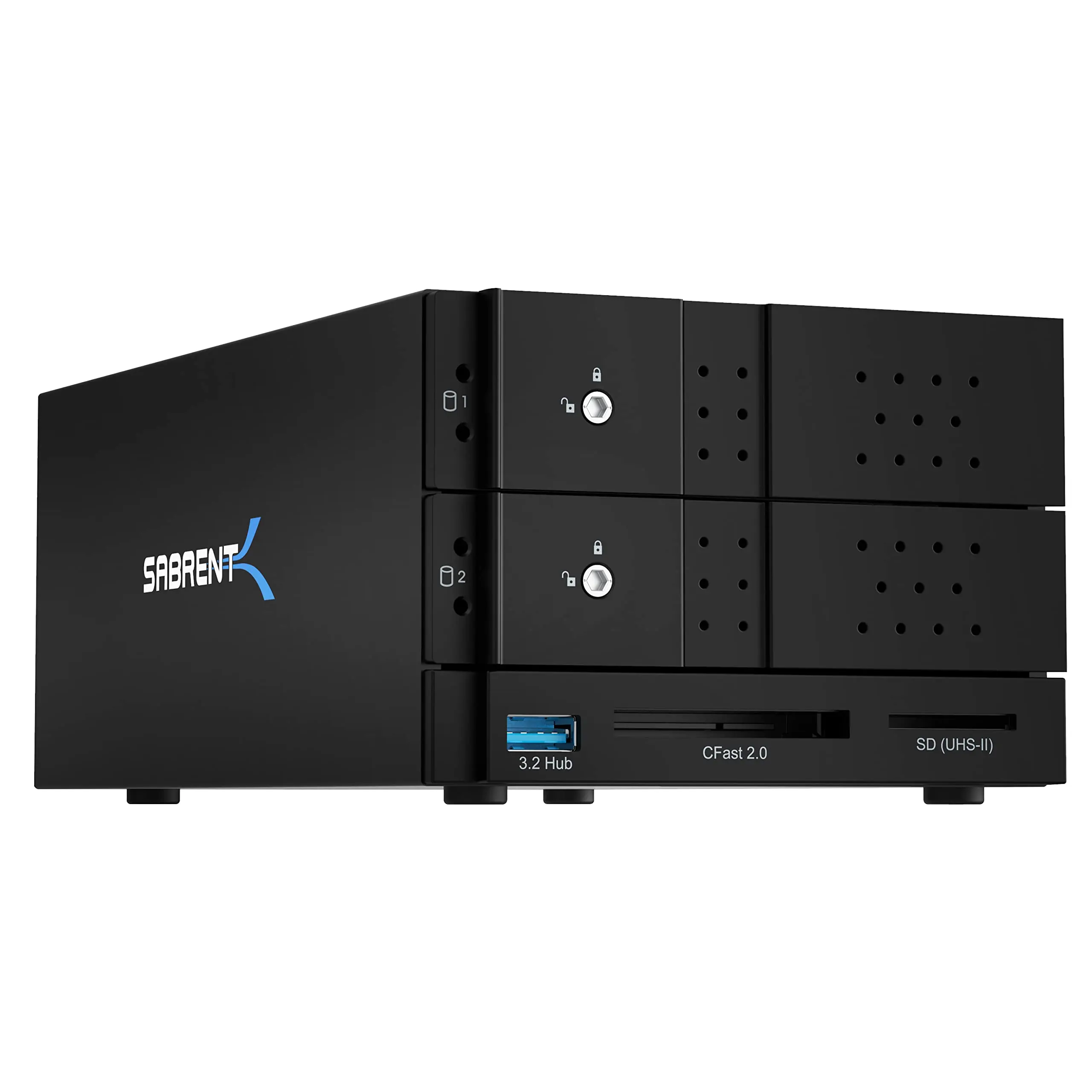 Sabrent USB-C Dual 3.5" SATA RAID Docking Station with CFast SD Card Reader and USB-A Port