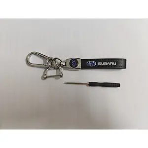 Subaru leather keychain, metal key buckle, suitable for Subaru models, specially designed and manufactured for all Subaru models, high-quality keychain, car gift, car accessory
