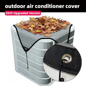 Easter Idea 【48K likes】Air Conditioner Unit Plastic Cover for Outside, 1pc Anti-leaf Windproof & Waterproof Ventilation Net, Household Dustproof Durable Black Mesh AC Covers - Top Universal Defender, gift