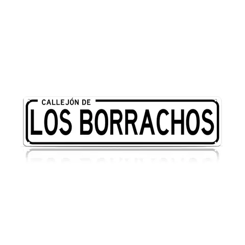 16x4 In Mexican Metal Tin Sign - Durable, Lightweight Hanging Signage, Funny Callejón de los Borrachos CDMX Cantina Accent, Mexican Decor for Balcony, Spanish Bar Wall Art Nail Plaque