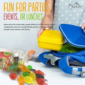 Apexy Jelly Fruit, Tiktok Candy Trend Items, Tik Tok Hit or Miss Challenge, Assorted Fruit Shaped Jelly, Strawberry, Mango, Apple, Pineapple, Grape. 9.87oz.