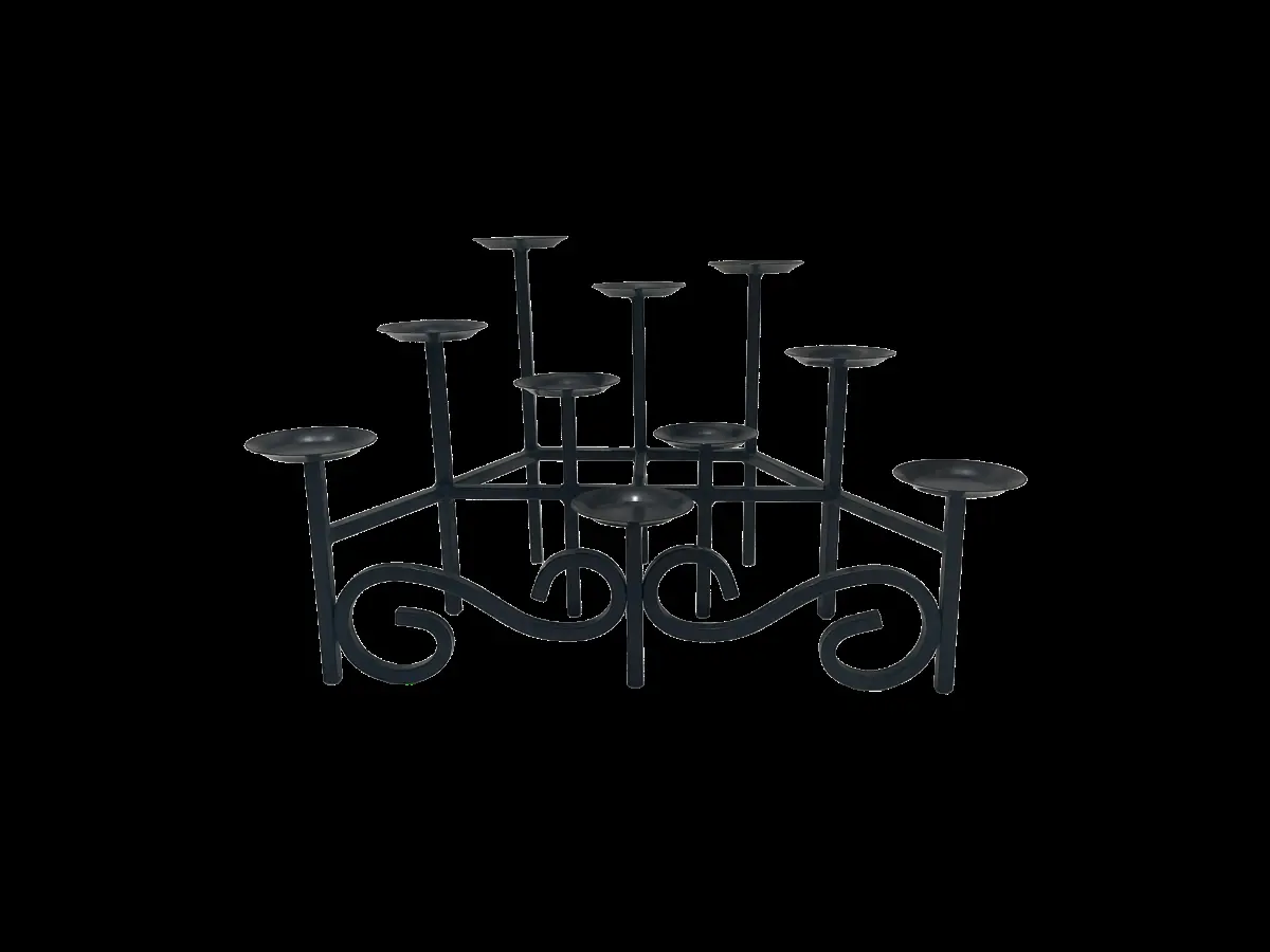 Dagan, LLC FCH-100 Traditional Ornate Steel Fireplace Candelabra - 10 Candle Heads, 4 in Diameter, Front Scrolls, Indoor Home Decor Candle Holder, Indoor Use