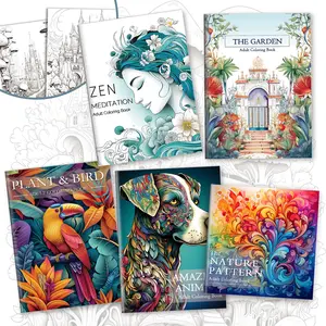 Abstract Themed Painting Book Set, 5 Counts/set, Nature, Garden, Animal Theme Painting Book, Gift for Holiday, Stocking Stuffers, Adult Coloring Book, Art Painting, DIY Painting, Paint by Numbers, Christmas Gifts, Painting Ideas, Art Painting Kit