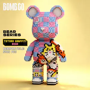 Bombgo Pixel Bear Building Block,Totoro Large Bear,5900 pcs,Bear Toys,Birthday Gift,Christmas Gift,Educational Building Blocks,Trend Decoration,Cool Gifts,Brick,Family Bonding BlackFriday