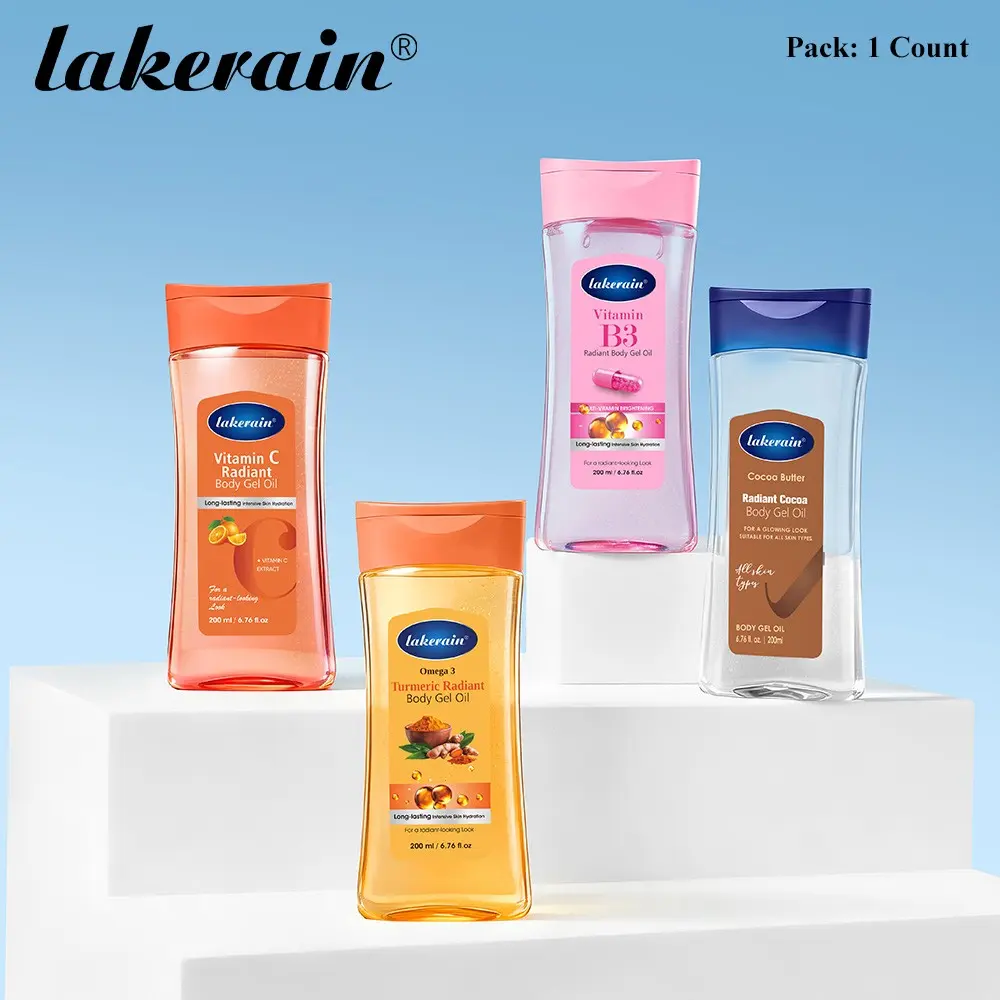 Lakerain 1 Count Vitamin C Body Care Essential Oil, Hydrating and Moisturizing, 4 Styles Available, Nourishes Dry Dull Skin, Lightweight Dry Texture, Mild Formula, Suitable for Men and Women, Body Oils