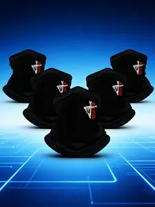 5pcs/2pcs/1pc Unisex BELIEVER Letter and Cross Printing Neck Gaiter Face Cover Windproof Dustproof Breathable Face Mask Scarf for Men Women Outdoor Sports Gift Hat