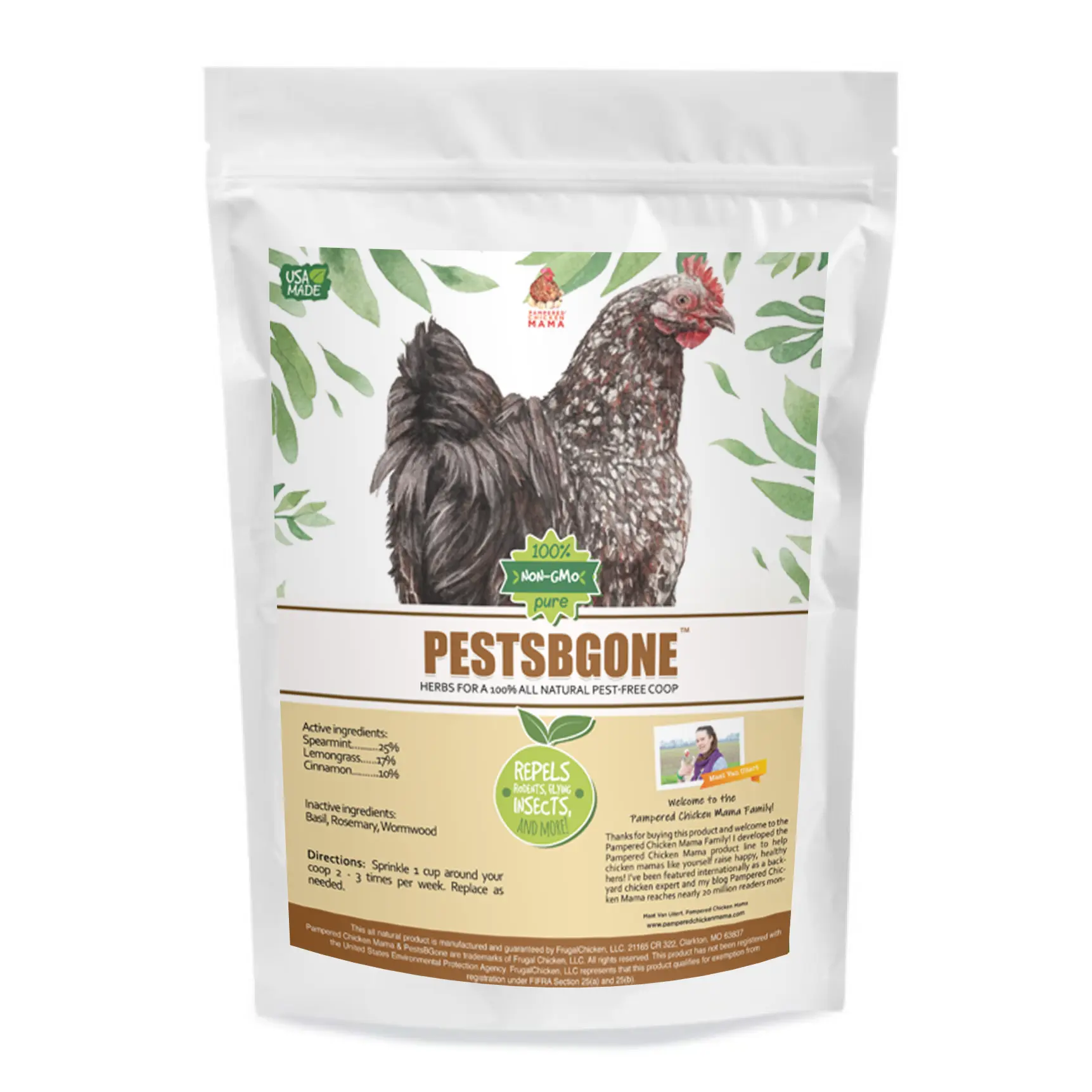 PestsBGone All-Natural Pest Control for Chicken Coops with Peppermint Cinnamon & Lemongrass Environmentally Friendly Herbs for Healthy Coop