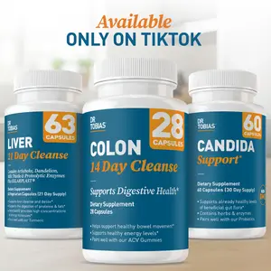 Dr Tobias Cleanse & Balance Support Bundle - Colon 14 Day Cleanse, Liver 21 Day Cleanse, Candida Support
