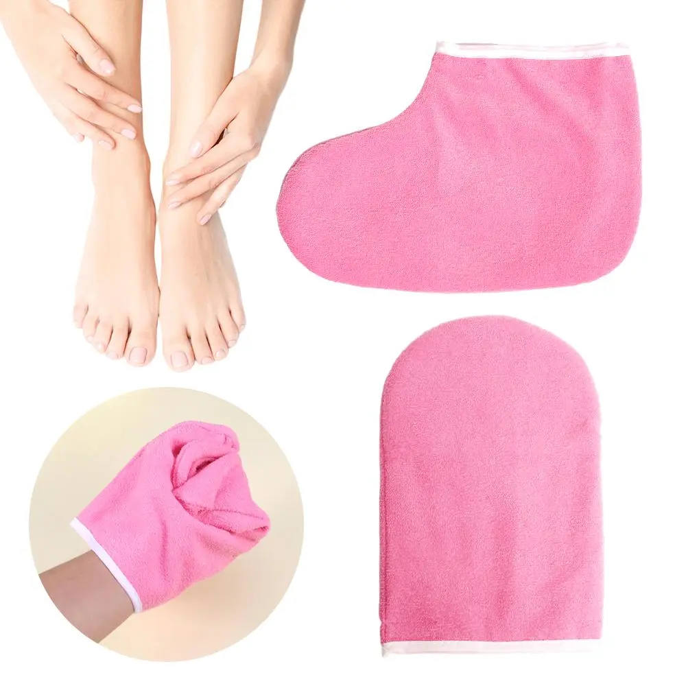 Paraffin Wax Bath Gloves & Foot Covers Set, 1 Pair Paraffin Wax Bath Gloves & 1 Pair Hot Wax Footmuffs, Suitable for Women's Daily Hand and Foot Care, Intensive Foot Care, Masks, Body Care, Foot Care Product