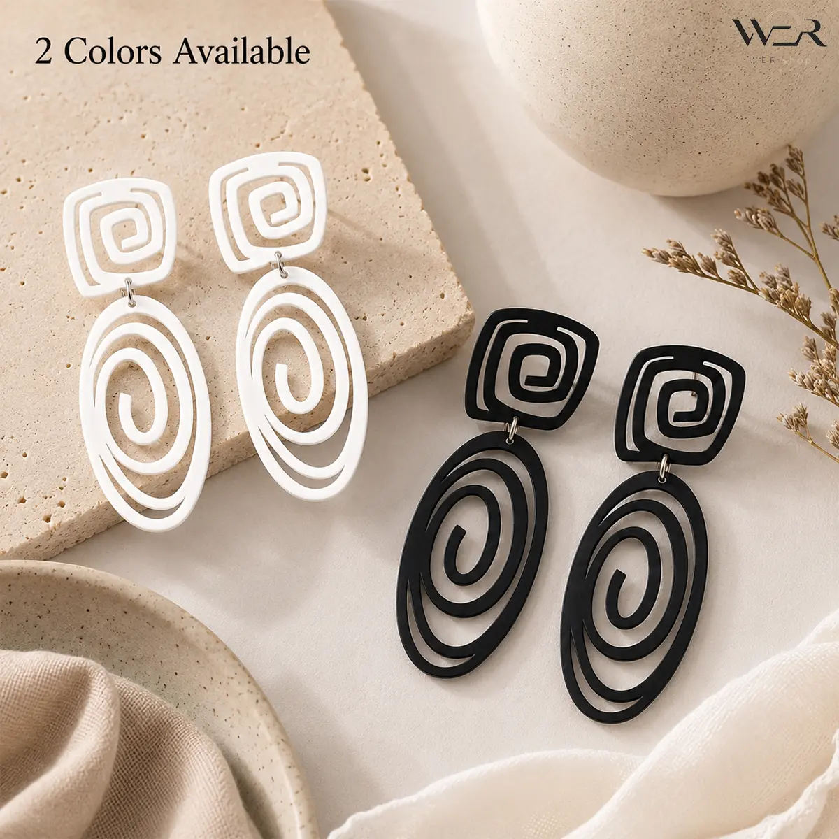 Modern Abstract Drop Earrings for Women, Geometric Spiral Layered Statement Jewelry, Lightweight for Daily & Party Wear, Earring, Female, Bold Modern, Comfortable Fit, Layered Jewelry, Casual, Abstract Layers, Spiral Shaped Earrings