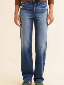 Gradient Distressed Micro Flared Jeans - Comfortable Soft Breathable Casual Denim for Women