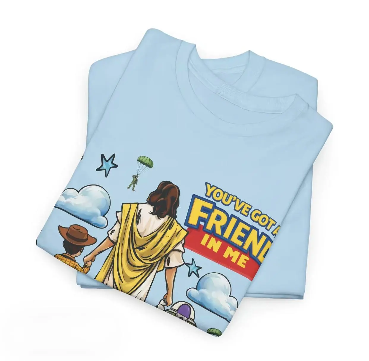 Jesus You've Got a Friend in Me Shirt, Christian Faith Friendship Tee, Cartoon Inspired Quote Tshirt, Sunday Worship tshirt
