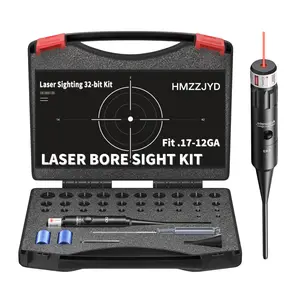 HMZZJYD Laser Bore Sight Kit 32-bit Adapter Red Barrel Sight Caliber Calibrator High Intensity Red Laser Sight with Button Switch for .17 to 12GA Calibers Powerful Hunting & Shooting Training Accessories