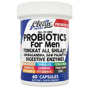 Clean Nutra Tongkat Ali + Ashwagandha Supplement Probiotics for Men - ProbioForce Vitality Boost