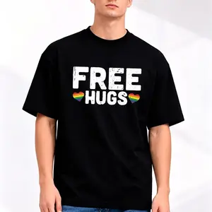 Hug Day Shirt, LGBT Hug Gift T-Shirt, Free Hugs Tshirt, National Hugging Day Shirts, Hugger Gift Tee, LGBTQ Pride Shirt, Colored Hug T Shirt Shirt TOP