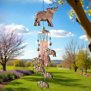 Handmade Large Metal Elephant Wind Chimes for Outside - 35.4" Aluminum Bronze Tubes, Deep Melodic Sound, Perfect for Outdoor Home Garden & Sympathy Memorial Decoration outdoorfun