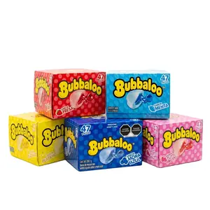Bubbaloo Soft Liquid-Filled Gum, 47-Piece Bulk Box, Classic Latin Food & Sweet Snack, 24 Months Shelf Life, Choose Your Flavor: Banana, Strawberry, Blue Raspberry, Mint, Tutti-Frutti, Ideal for Party Favors