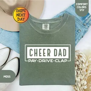 Comfort Colors Cheer Dad Shirt, Cheerleading Dad Shirt, Cheer Life Shirt, Cheer Squad Tee, Game Day Shirt, Sports Dad Gift, Fathers Day Gift