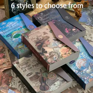 Vintage Oil Painting Pattern Design Graph Paper, 120pcs/book Scrapbooking & Journal Making Material Paper, DIY Decorative Paper for Scrapbooking & Journal Making, Scrapbook Materials