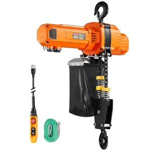 【fathersdaygift】VEVOR 2200 lbs Electric Chain Hoist, 20 ft Lifting Height, 120V Single Phase Overhead Crane with 15 ft Wired Remote Control, G100 Chain Electric Lift Hoist for Factories, Warehouses, Garages, Alloy Steel