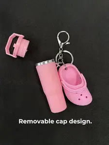Mini Cup Keychain Lip Balm Case, Cute Nanny Cup Keychain, Mini Roller Keychain, Stanley Cup Keychain Accessory, Women Girls Backpack