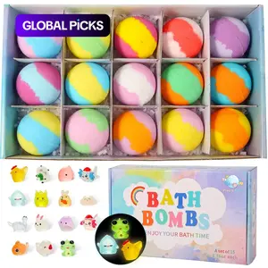 Magical Bath Bombs That Get Kids Excited to Bathe! A Set of 15 Colorful Animal-Themed Bombs—Each One Hides a Fun Toy Inside. Safe for Skin, and Fun for Learning!