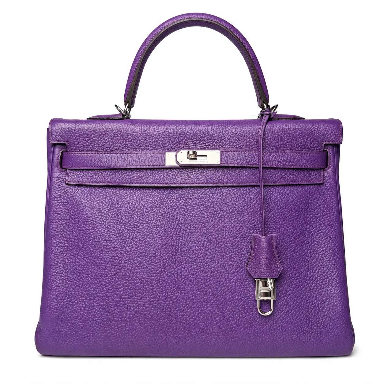 Pre-owned HERMÈS X Top Handle Bags Hermes Togo Kelly Retourne 35 Anemone Purple 2606270014