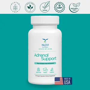 Adrenal Support - Stress & Cortisol Manager - Ashwagandha, Magnesium & Lion’s Mane for Relaxation & Sleep Support (60 Capsules)