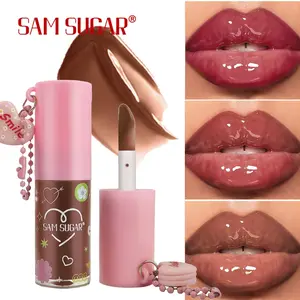 SAM SUGAR 3pcs Heart Butter Lip Oil Set, Moisturizing Hydrating Lip Gloss, Water-Rich Lip Color Essence, Liquid Form, No Flammable Aerosols