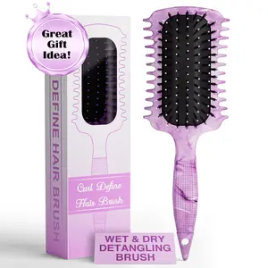 Curly Hair Brush Defining, Volume Curl Defining Brush for Effortlessly Detangling Shaping and Styling Women's Curls, Reduce Pulling