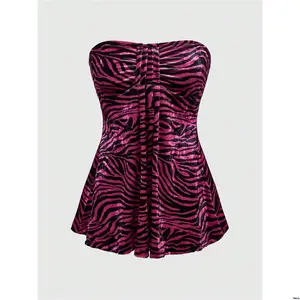 Top Tube Leopard s Women J ROMWE - Fashion Print Y2K Gyaru