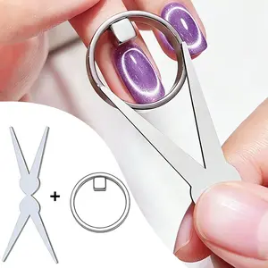 Honey Joy Ring Cat Eye Magnet Tool for Cat Eye Gel Polish, Create Perfect Halo & Black Hole Cat Eye Nails, Magnetic Nail Art Tool with Stabilizer for Beginners DIY Salon
